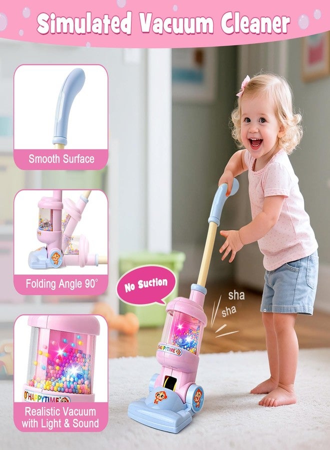 TUZT Animal Kids Cleaning Toy Set for Toddler, Realistic Vacuum Cleaner with Light & Sound, Mop & Duster, Broom & Dustpan, Home Cleaning Tool Pretend Play Toy Christmas Birthday Gift for Girl 3 4 5 6 - Image 2